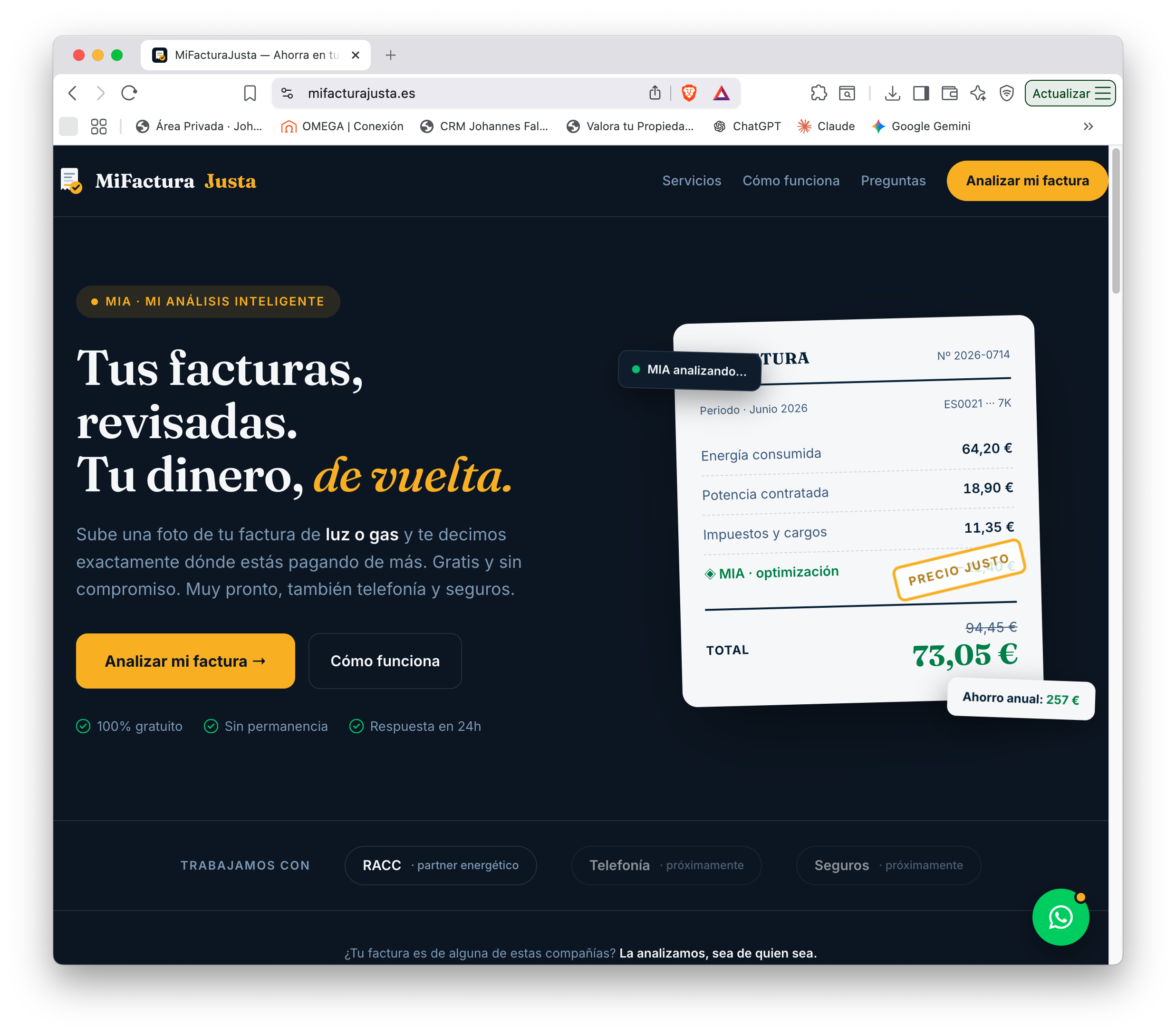 Web de MiFacturaJusta